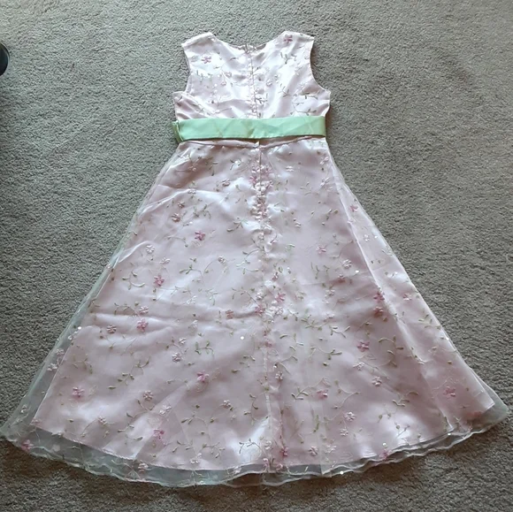 Bonnie Jean Floral Pink Dress Girls 8 - Picture 2 of 9